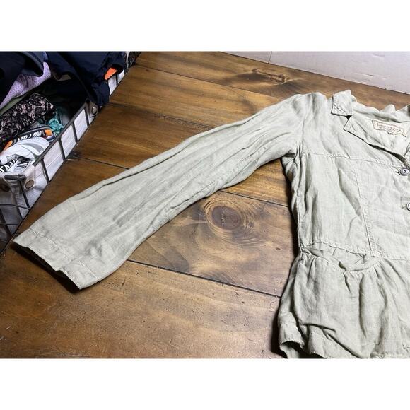 Johnny Was Blazer Jacket Sage Green Linen Size Medium - Picture 7 of 13